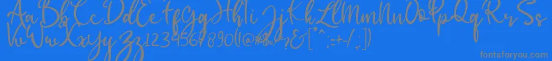 babylittle-Schriftart – Graue Schriften auf blauem Hintergrund