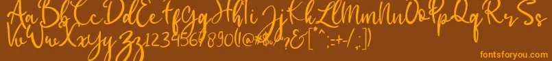 babylittle Font – Orange Fonts on Brown Background