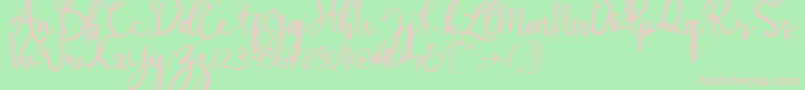 babylittle-Schriftart – Rosa Schriften auf grünem Hintergrund