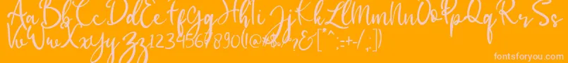 babylittle Font – Pink Fonts on Orange Background