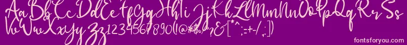 babylittle Font – Pink Fonts on Purple Background