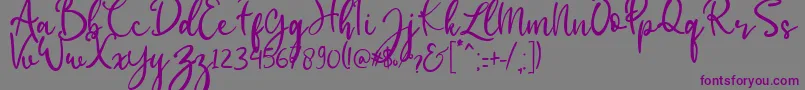 babylittle-fontti – violetit fontit harmaalla taustalla