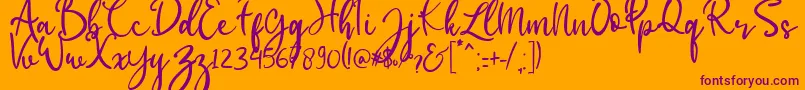 babylittle-fontti – violetit fontit oranssilla taustalla