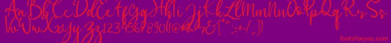 babylittle-Schriftart – Rote Schriften auf violettem Hintergrund