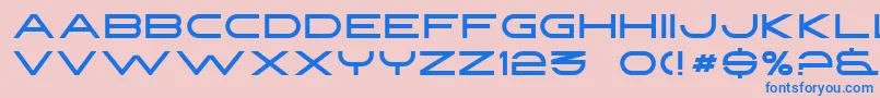 Babylon-Schriftart – Blaue Schriften auf rosa Hintergrund