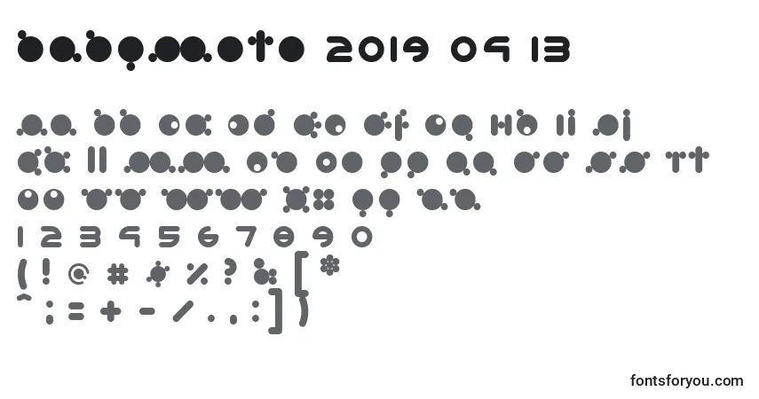 Czcionka Babymoto 2019 04 13 – alfabet, cyfry, specjalne znaki