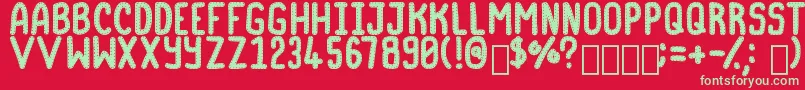 BabySoftStitches Regular Font – Green Fonts on Red Background