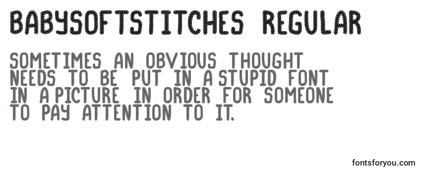 Review of the BabySoftStitches Regular Font