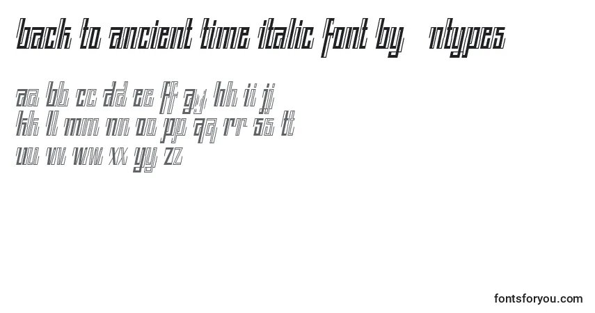 Czcionka BACK TO ANCIENT TIME ITALIC FONT BY 7NTYPES – alfabet, cyfry, specjalne znaki