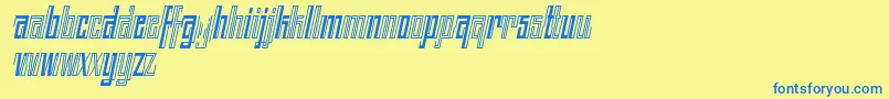 BACK TO ANCIENT TIME ITALIC FONT BY 7NTYPES-fontti – siniset fontit keltaisella taustalla