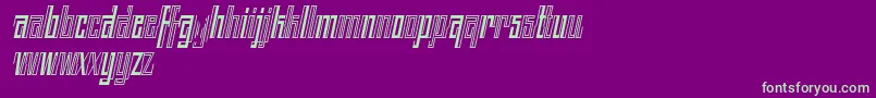BACK TO ANCIENT TIME ITALIC FONT BY 7NTYPES-Schriftart – Grüne Schriften auf violettem Hintergrund