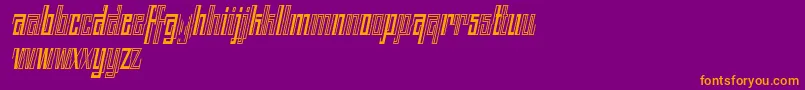 BACK TO ANCIENT TIME ITALIC FONT BY 7NTYPES-Schriftart – Orangefarbene Schriften auf violettem Hintergrund