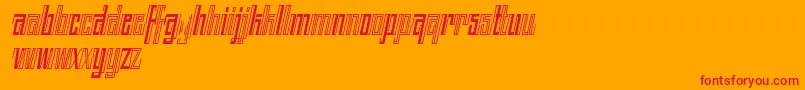 フォントBACK TO ANCIENT TIME ITALIC FONT BY 7NTYPES – オレンジの背景に赤い文字