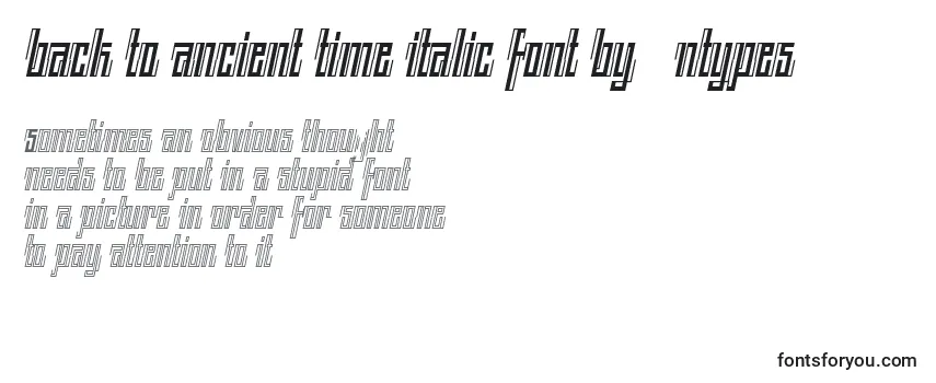 Überblick über die Schriftart BACK TO ANCIENT TIME ITALIC FONT BY 7NTYPES