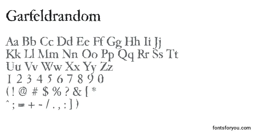 Garfeldrandomフォント–アルファベット、数字、特殊文字