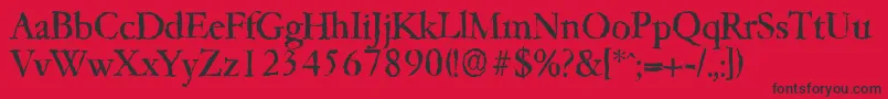 Garfeldrandom Font – Black Fonts on Red Background