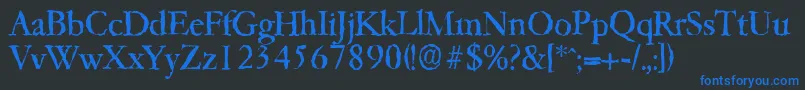 Garfeldrandom Font – Blue Fonts on Black Background