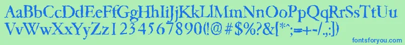 Garfeldrandom Font – Blue Fonts on Green Background