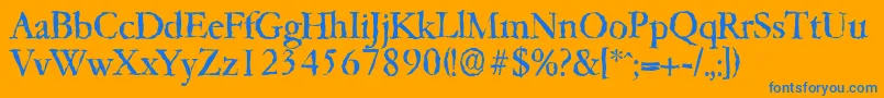 Garfeldrandom Font – Blue Fonts on Orange Background