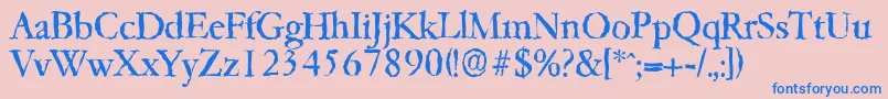 Garfeldrandom Font – Blue Fonts on Pink Background