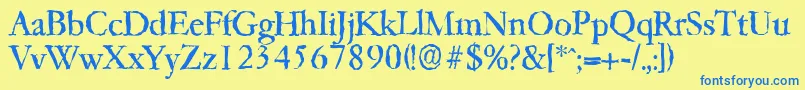 Garfeldrandom Font – Blue Fonts on Yellow Background