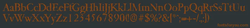 Garfeldrandom-fontti – ruskeat fontit mustalla taustalla