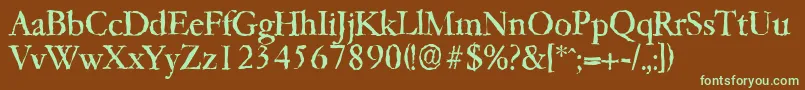 Garfeldrandom Font – Green Fonts on Brown Background