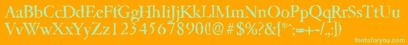 Garfeldrandom Font – Green Fonts on Orange Background