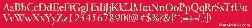 Garfeldrandom Font – Green Fonts on Red Background