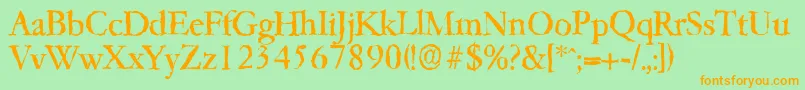 Garfeldrandom Font – Orange Fonts on Green Background