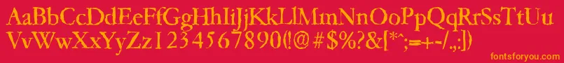 Garfeldrandom Font – Orange Fonts on Red Background