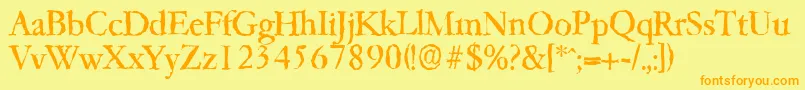 Garfeldrandom Font – Orange Fonts on Yellow Background
