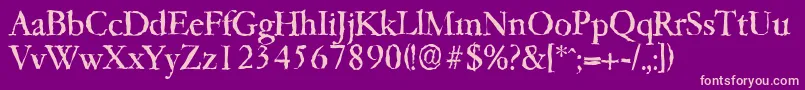 Garfeldrandom Font – Pink Fonts on Purple Background