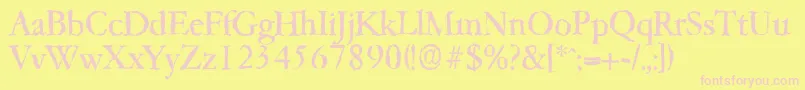 Garfeldrandom Font – Pink Fonts on Yellow Background