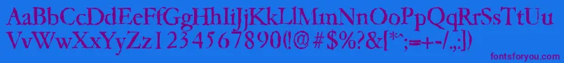 Garfeldrandom Font – Purple Fonts on Blue Background
