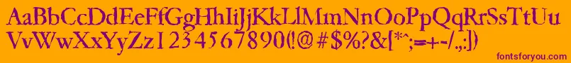 Garfeldrandom Font – Purple Fonts on Orange Background
