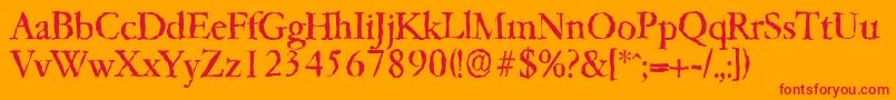 Garfeldrandom Font – Red Fonts on Orange Background