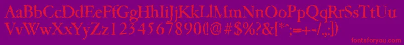 Garfeldrandom Font – Red Fonts on Purple Background