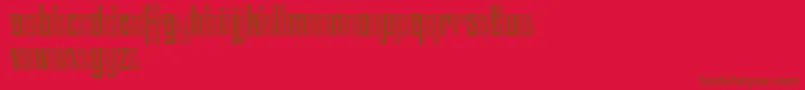 fuente BACK TO ANCIENT TIME REGULAR FONT BY 7NTYPES – Fuentes Marrones Sobre Fondo Rojo