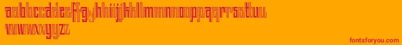 BACK TO ANCIENT TIME REGULAR FONT BY 7NTYPES Font – Red Fonts on Orange Background