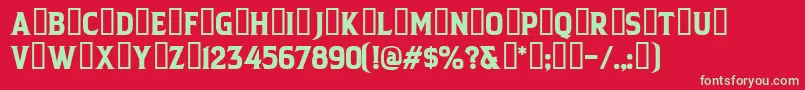BACKCOUNTRY Regular Font – Green Fonts on Red Background