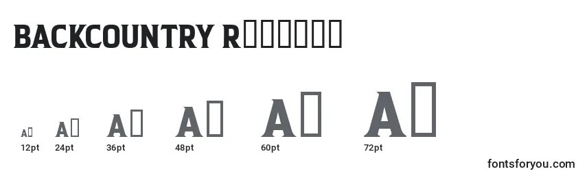 BACKCOUNTRY Regular Font Sizes