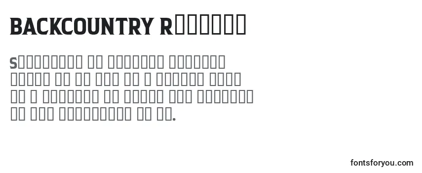 Review of the BACKCOUNTRY Regular Font