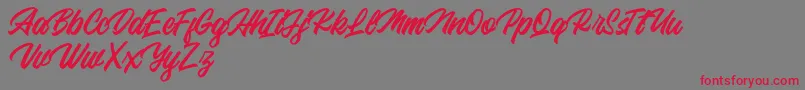 Backhill Free Version-Schriftart – Rote Schriften auf grauem Hintergrund