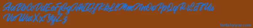 Backhill Free Version Font – Blue Fonts on Brown Background