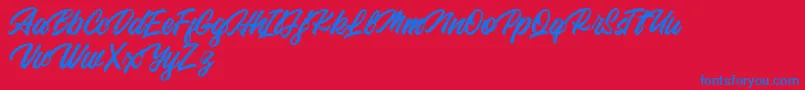 Backhill Free Version Font – Blue Fonts on Red Background