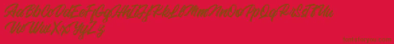 Backhill Free Version Font – Brown Fonts on Red Background