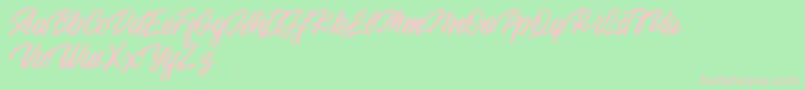 Backhill Free Version-Schriftart – Rosa Schriften auf grünem Hintergrund