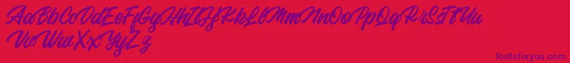 Fonte Backhill Free Version – fontes roxas em um fundo vermelho
