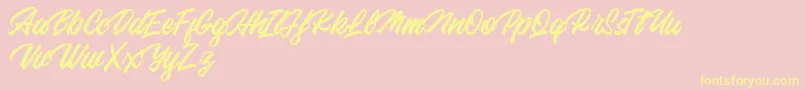 Backhill Free Version Font – Yellow Fonts on Pink Background